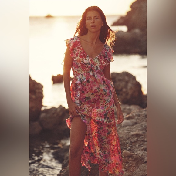 FLORAL PRINT RUFFLED DRESS - Picture 8 of 9